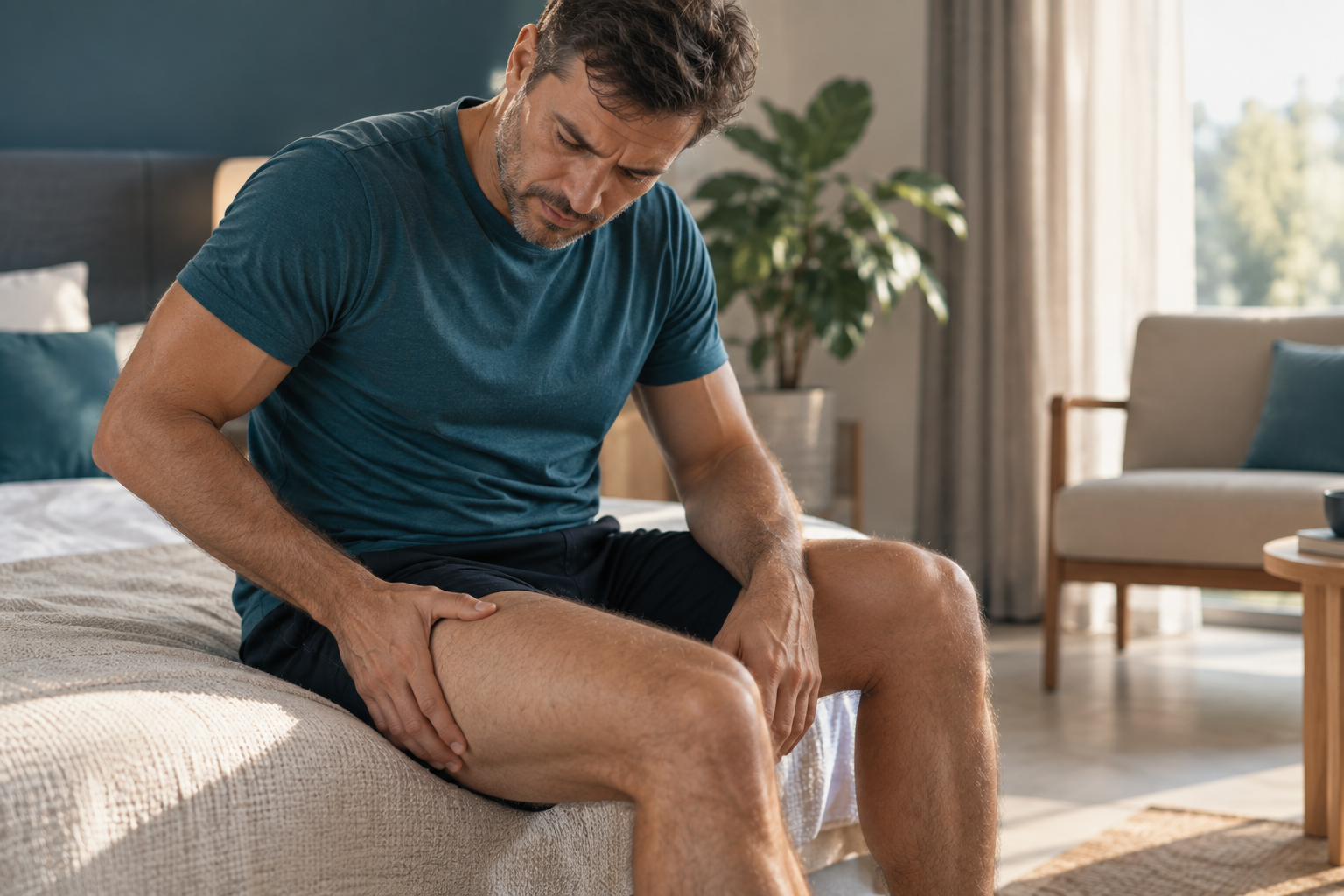Persona con indolenzimento muscolare dopo l'allenamento