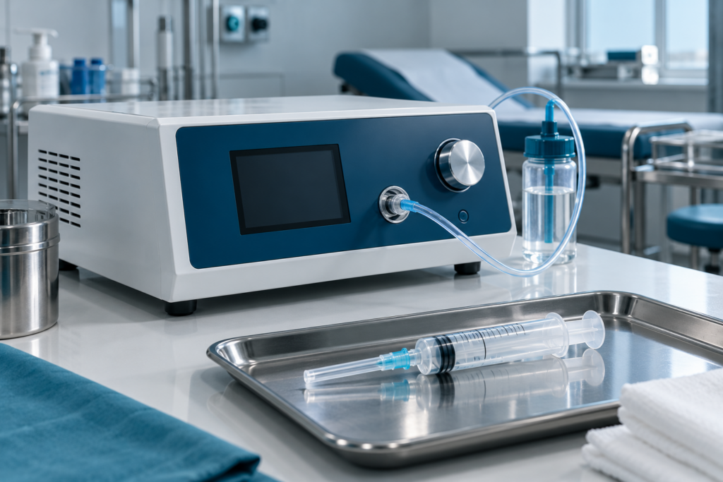dispositivo medico e siringa in clinica