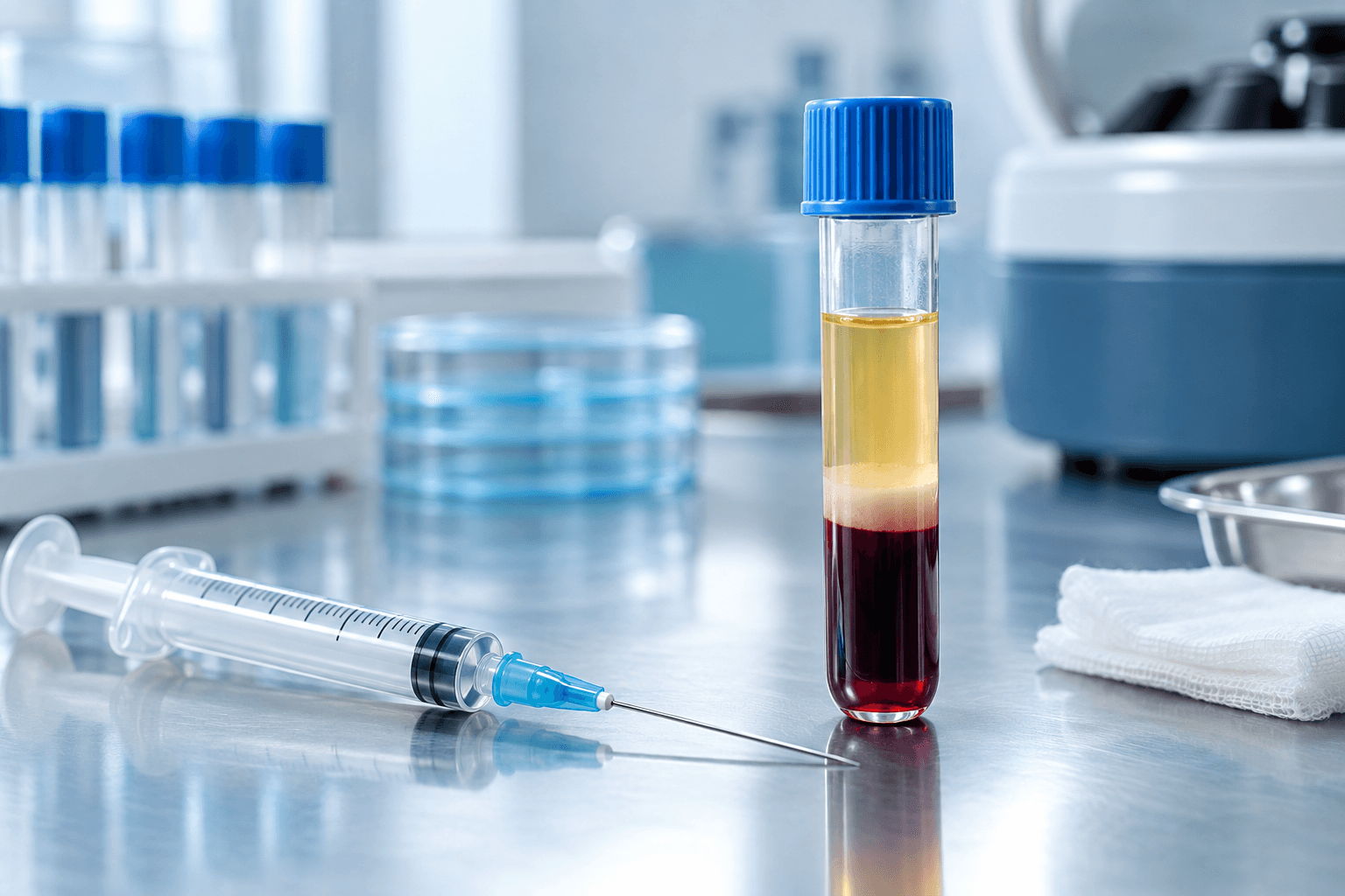 Separazione del sangue mediante centrifugazione per la preparazione del PRP