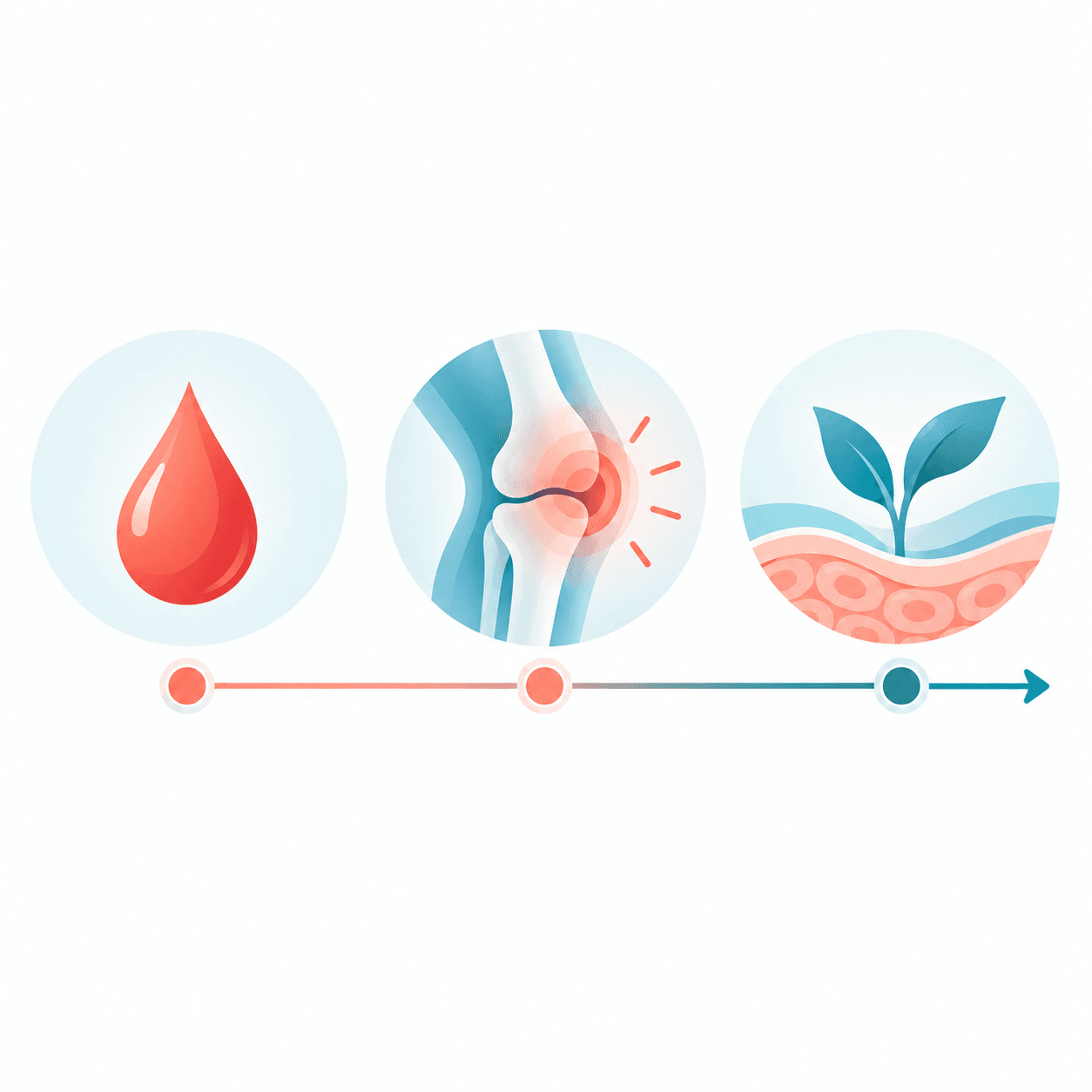 Timeline del PRP dal prelievo di sangue alla risposta biologica e al recupero